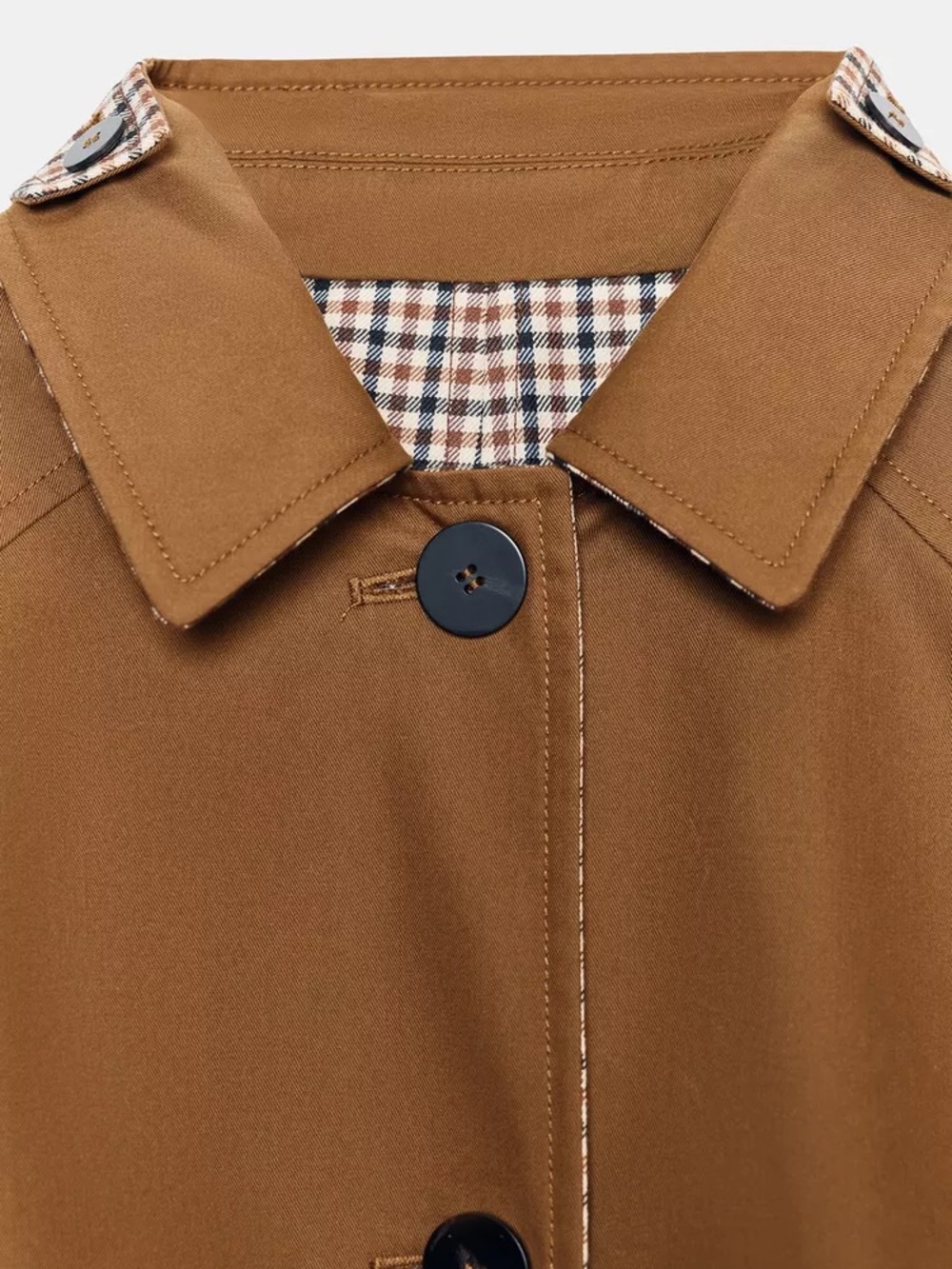 Zara Reversible Long Caramel Trench Coat - Picture 11 of 16